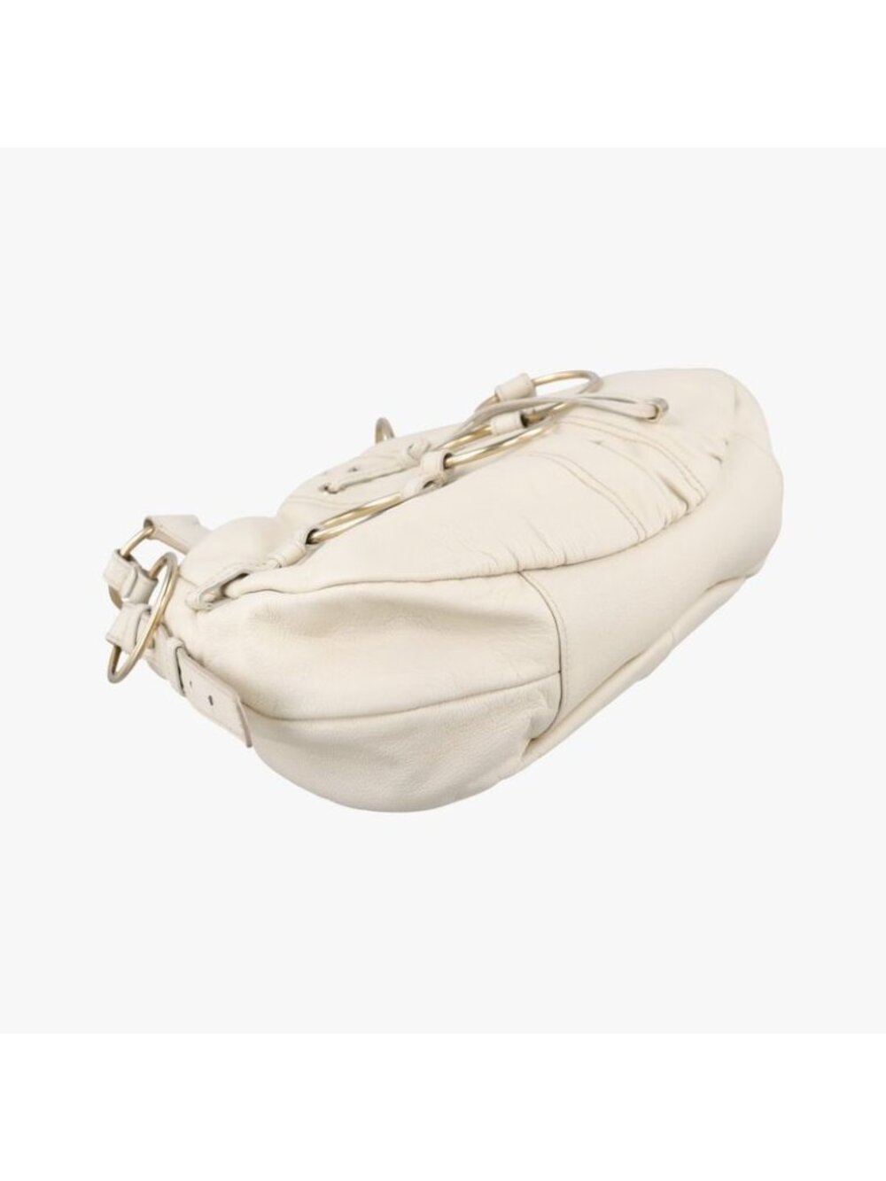 ★SOLD★ Saint Laurent Yves Laurentsaharienne White Leather Messenger Bag - Picture 5 of 15